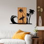 Wallity Surfer Life Accesorio de Pared de Madera y Metal Nogal y Negro